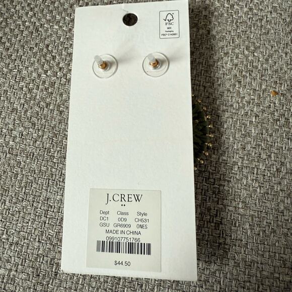 J. Crew Green Beaded circle earrings - Picture 7 of 8